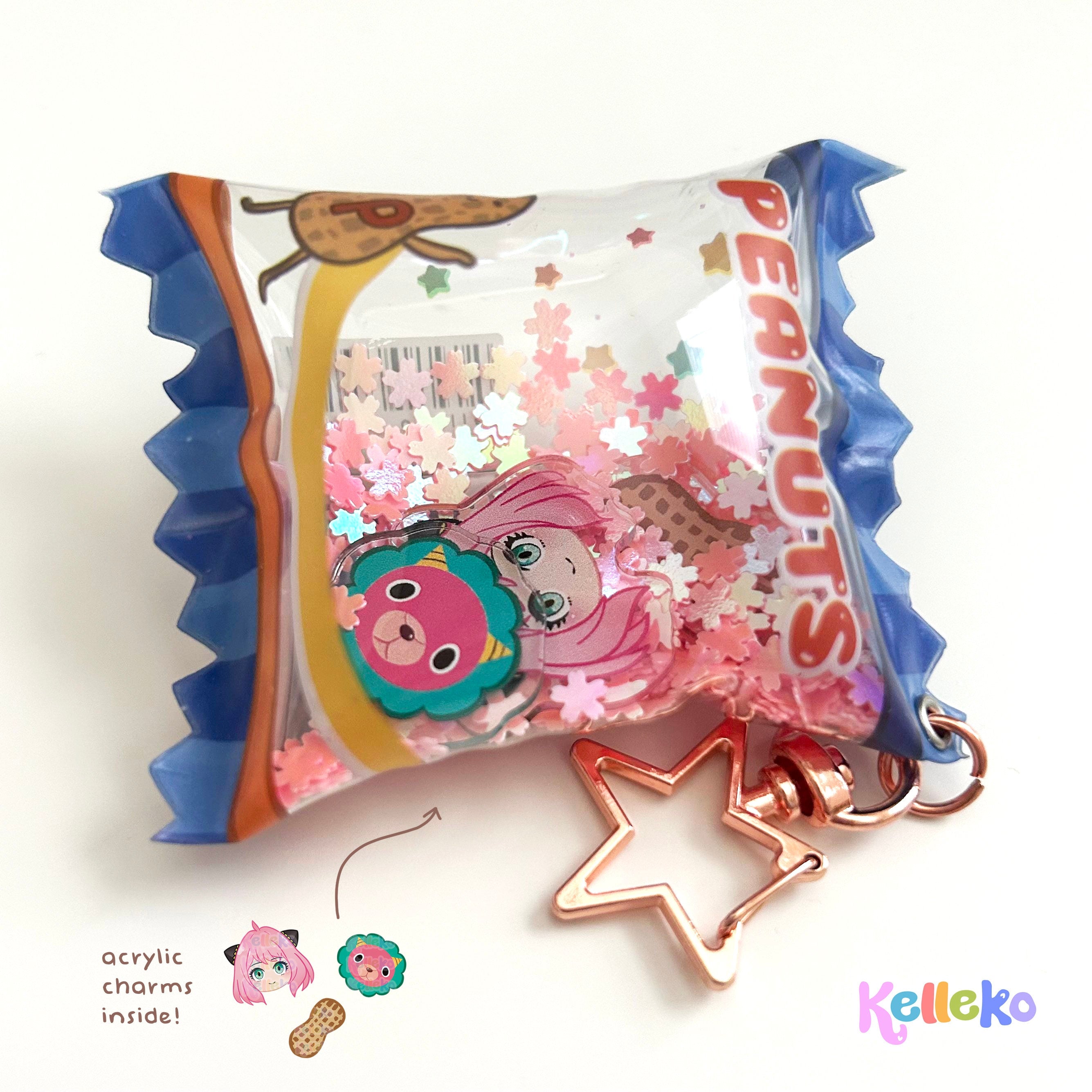 Anya Peanut Bag Shaker Keychain - Starlight Anya, Candy Keychain, Spy Forger Family, sxf charm