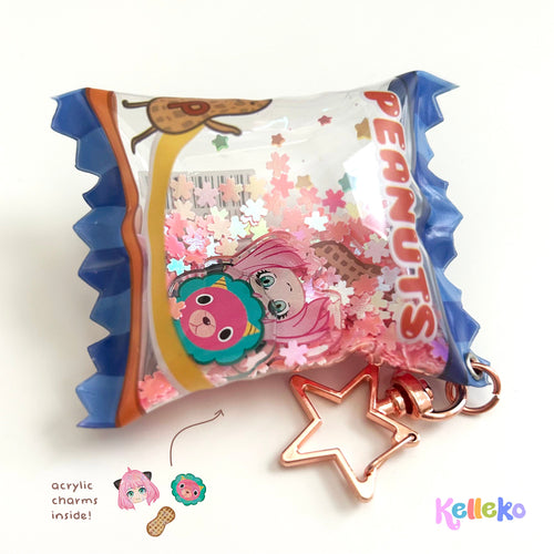 Anya Peanut Bag Shaker Keychain - Starlight Anya, Candy Keychain, Spy Forger Family, sxf charm