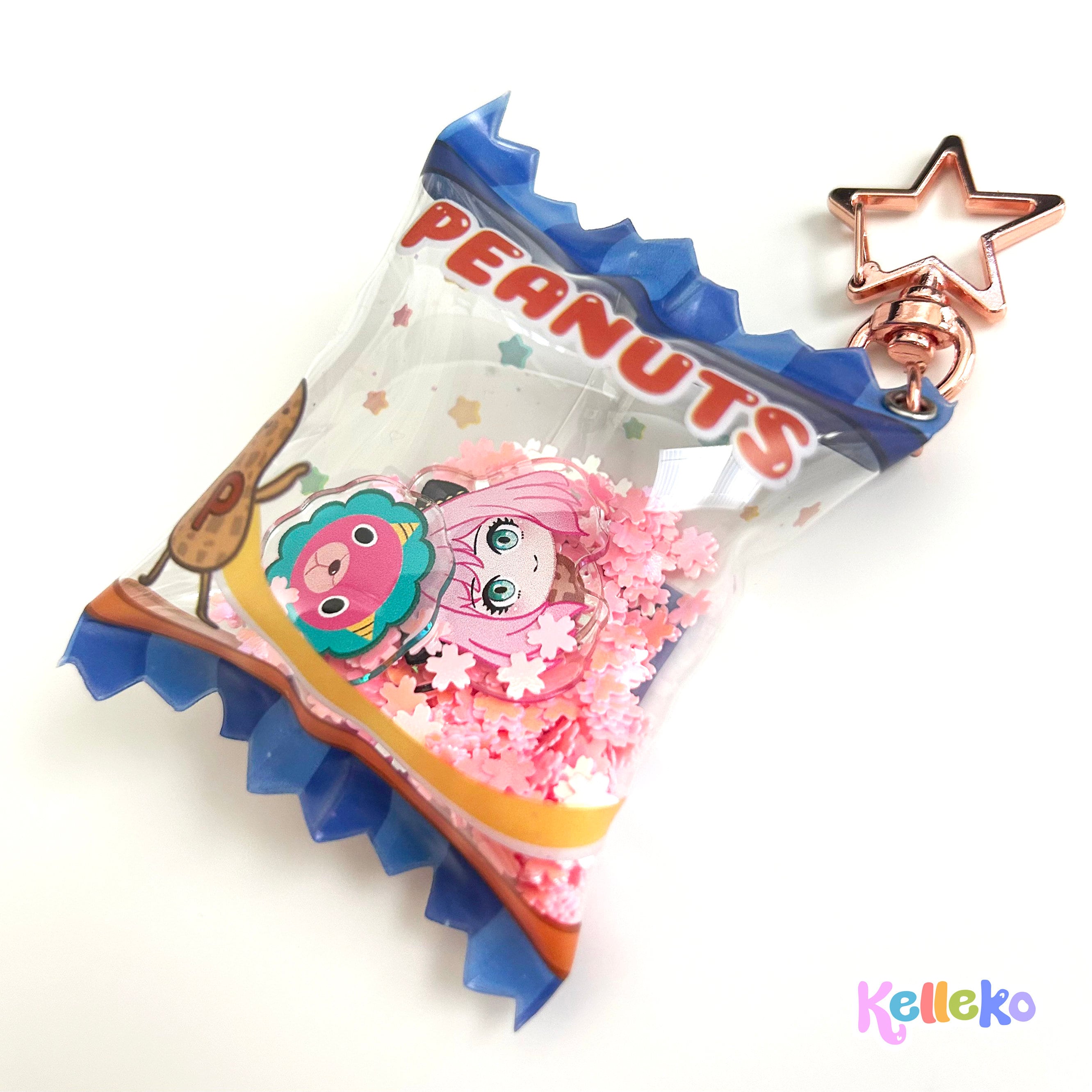 Anya Peanut Bag Shaker Keychain - Starlight Anya, Candy Keychain, Spy Forger Family, sxf charm