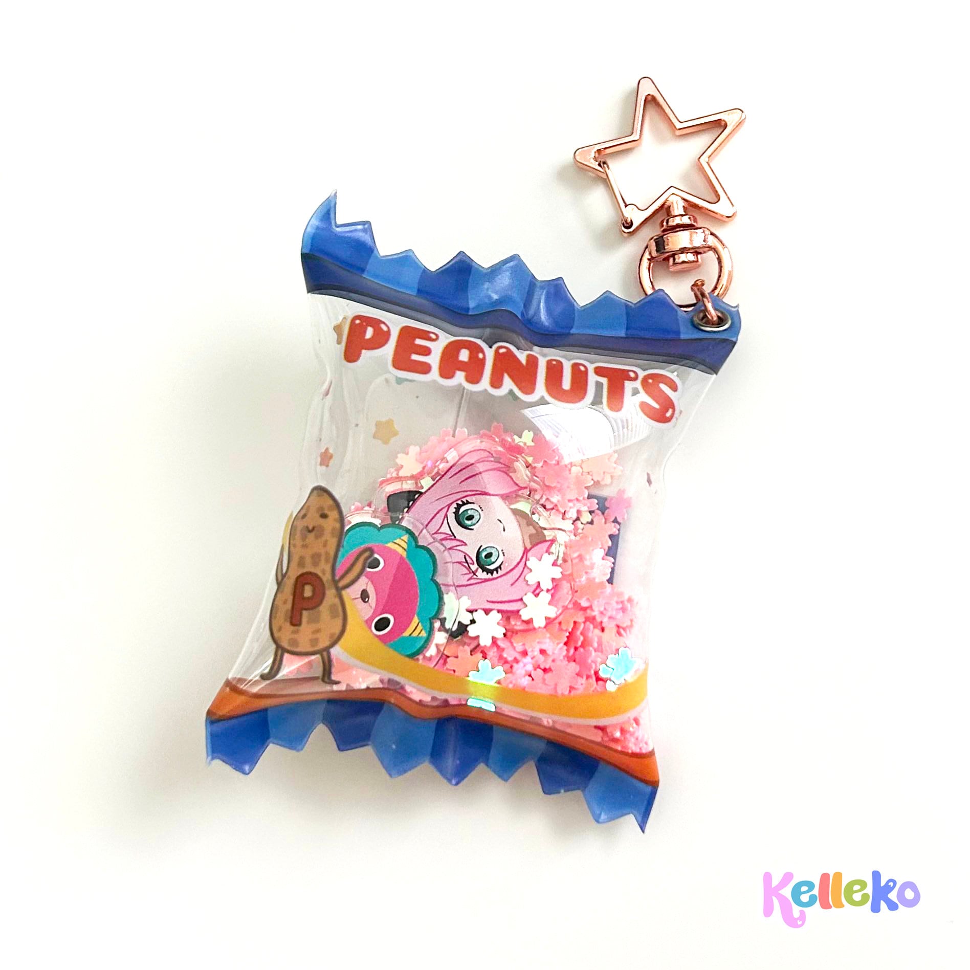 Anya Peanut Bag Shaker Keychain - Starlight Anya, Candy Keychain, Spy Forger Family, sxf charm