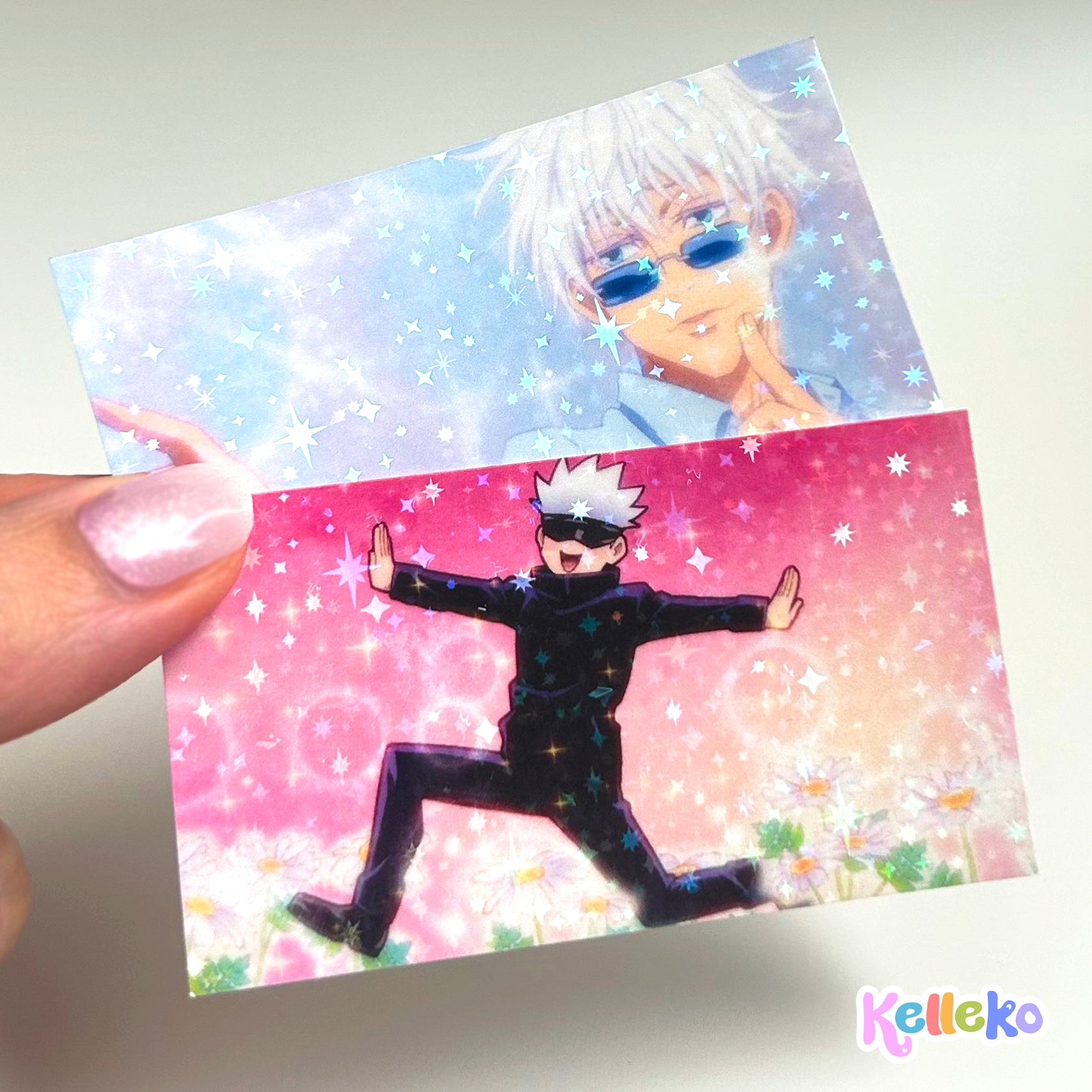 Gojo Funny Stickers HOLOGRAPHIC Set - Anime meme, JJK, Sorcerer, Satoru, Jujutsu